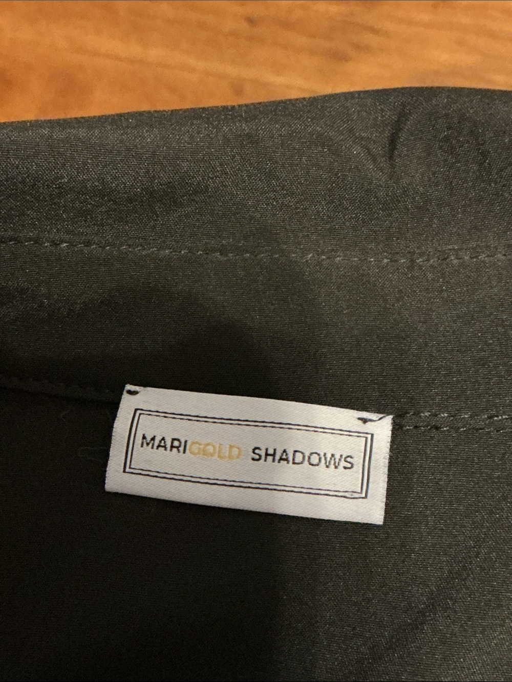 Black Ruffle Cold-Shoulder Button-Front Blouse MariGold Shadows - Picture 3 of 3